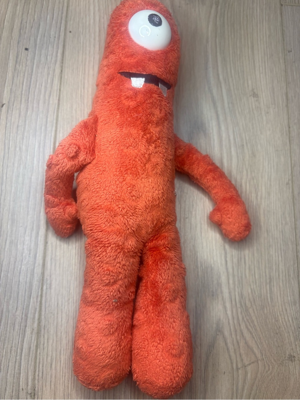 Orange Plush Monster Toy - Kids Soft Cuddly Character Muno Yo Gabba Gabba